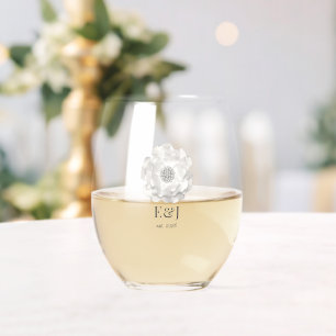 Verre À Vin Sans Pied Mariage personnalisé avec perles lumineuses pour l