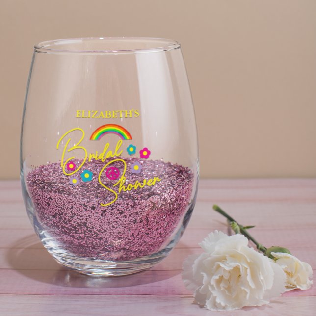 Verre À Vin Sans Pied Mariage rétro funky (Créateur téléchargé)