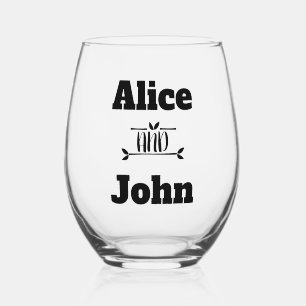 Verre À Vin Sans Pied Mariée mariage et mariée noire