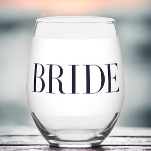Verre À Vin Sans Pied Mariée Moderne Personnalisée