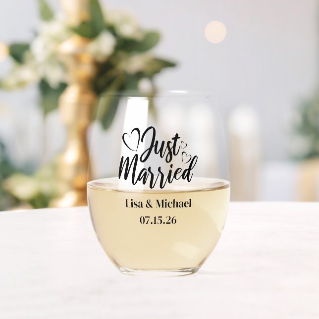 Verre À Vin Sans Pied Mariés aujourd'hui (Insitu (Mariage))