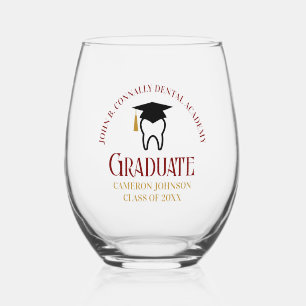 Verre À Vin Sans Pied Maroon Dental School Custom Dentist Graduation