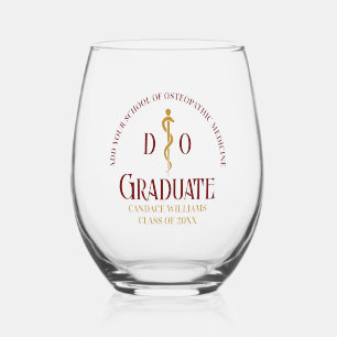 Verre À Vin Sans Pied Maroon Osteopathic Médicale School Graduation
