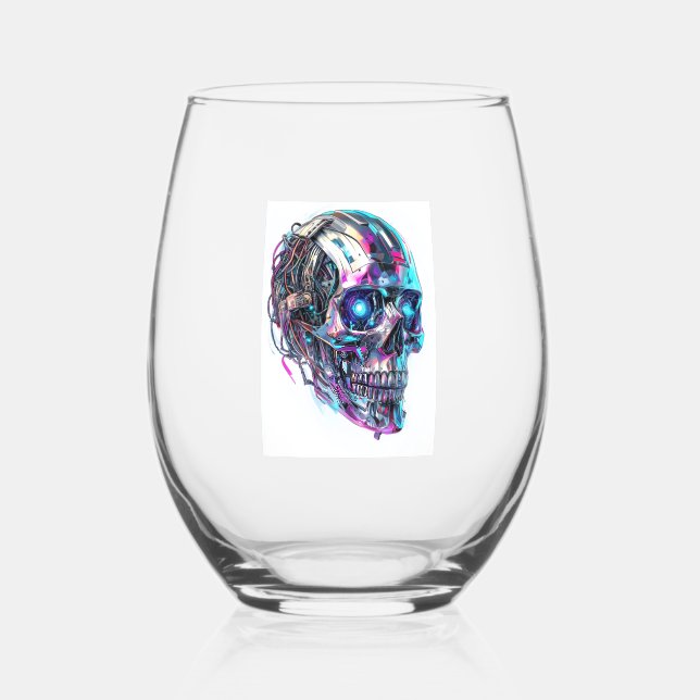 Verre À Vin Sans Pied Mechanical Skull Matrix (Recto)