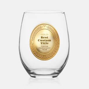 Verre À Vin Sans Pied Médaille d'or réaliste 3D personnalisable et modif