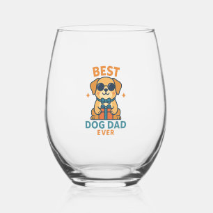 Verre À Vin Sans Pied Meilleur papa chien Ever � T-shirt drôle de chien 