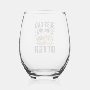 Verre À Vin Sans Pied Meilleur Papa Comme Pas De Loutre Mignon Papa Fête