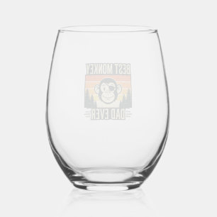 Verre À Vin Sans Pied Meilleur Papa Singe De Tous Les Temps Chemise Vint