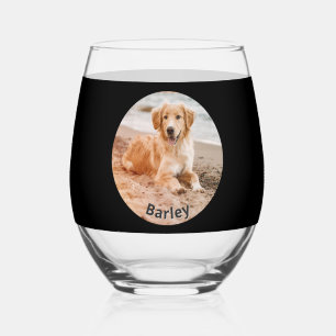Verre À Vin Sans Pied Meilleure Maman de Chien Personnalisée avec Photo 