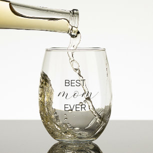 Verre À Vin Sans Pied Meilleure maman jamais   Fête des mères élégante