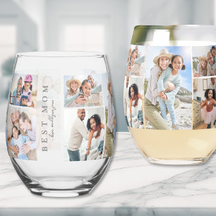 Verre À Vin Sans Pied Meilleure photo de la fête des mères de maman