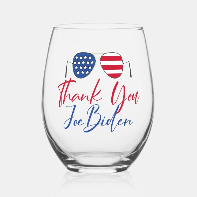 Verre À Vin Sans Pied Merci Joe Biden (Recto)