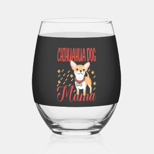 Verre À Vin Sans Pied Mère de chihuahua femme
