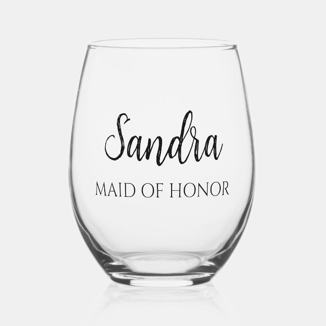 Verre À Vin Sans Pied Minimalist Bridesmaid Gift (Recto)