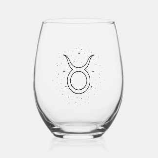 Verre à vin sans pied minimaliste Taureau Zodiaque