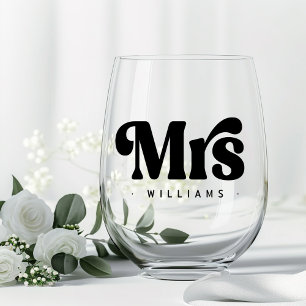 Verre À Vin Sans Pied Mme namer n'importe quelle couleur rétro police ma