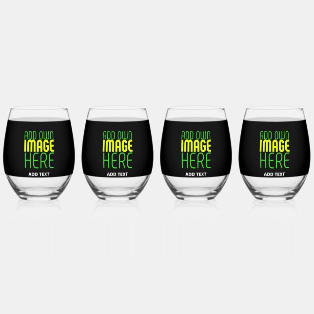 VERRE À VIN SANS PIED MODÈLE DE TEXTE D'IMAGE NOIRE SIMPLE ET MODERNE (Recto)