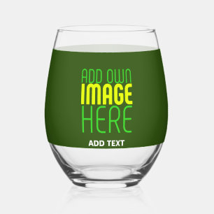 VERRE À VIN SANS PIED MODÈLE TEXTE D'IMAGE VERTE DE FORÊT ÉDITABLE MODER