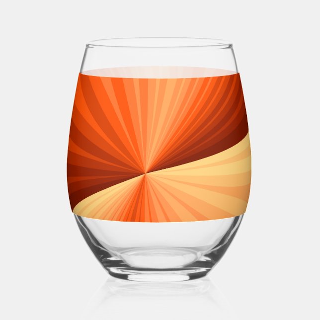 Verre À Vin Sans Pied Moderne Abstrait Orange Rouge Vanille Graphique Fr (Recto)
