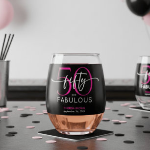 Verre À Vin Sans Pied Moderne Minimaliste Rose Cinquante Ans Fabuleux An