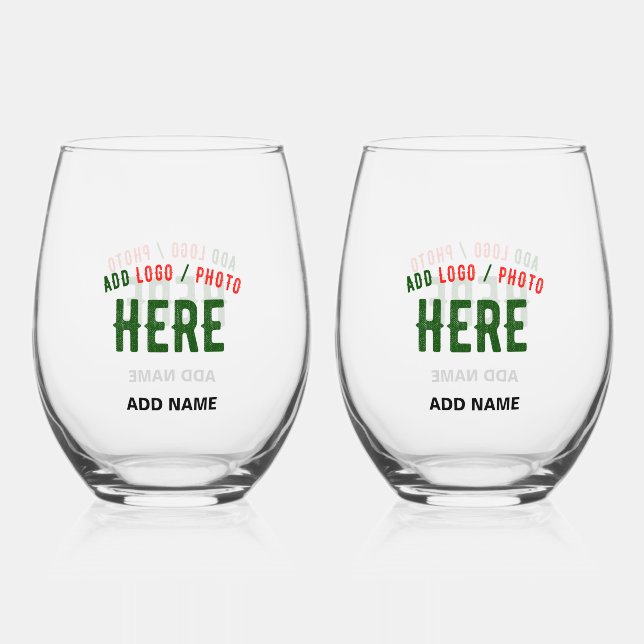 VERRE À VIN SANS PIED MODERNE MODERNE PERSONNALISABLE CLAIR VÉRIFIÉ (Recto)