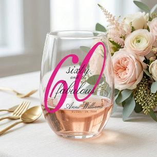 Verre À Vin Sans Pied Moderne Soixante ans et Incroyable Fête d'annivers
