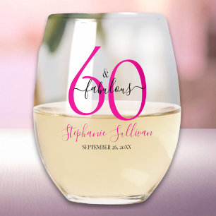 Verre À Vin Sans Pied Moderne Soixante ans et Incroyable Fête d'annivers