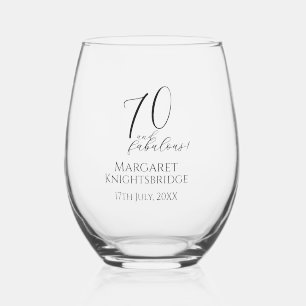 Verre À Vin Sans Pied Moderne Soixante-dix ans et Fabuleuse Fête d'anniv