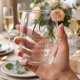 Verre À Vin Sans Pied Moderne Soixante-dix ans et Fabuleuse Fête d'anniv