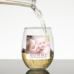 Verre À Vin Sans Pied Mommy photo personnalisée