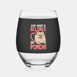 Verre À Vin Sans Pied Mon cœur appartient à un Pomchi