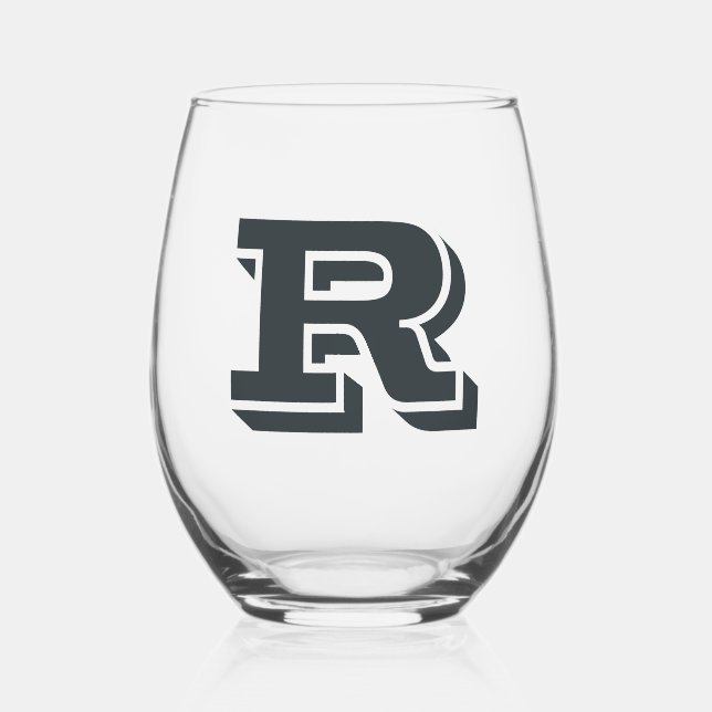 Verre À Vin Sans Pied Monogramme moderne Gunmetal (Recto)