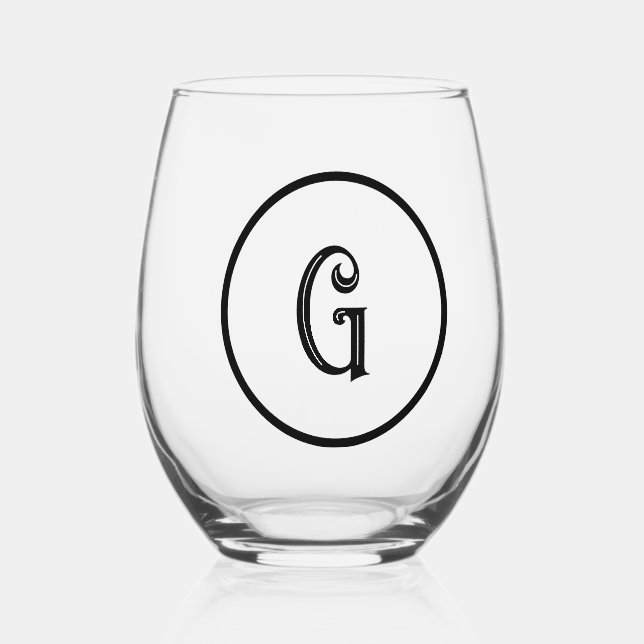 Verre À Vin Sans Pied Monogramme personnalisé (Recto)