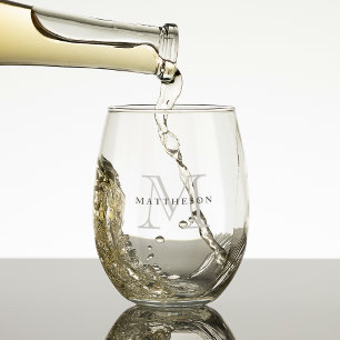Verre À Vin Sans Pied Monogramme personnalisé classique
