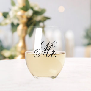 Verre À Vin Sans Pied Monsieur Souvenir de Jour de Mariage