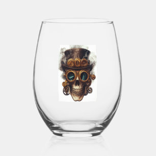 Verre À Vin Sans Pied Moteur de crâne Steampunk
