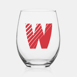 Verre À Vin Sans Pied Moteur de feu rouge Monogramme moderne