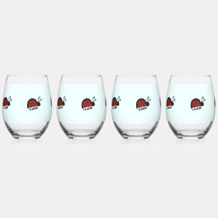 Verre À Vin Sans Pied Motif coccinelle