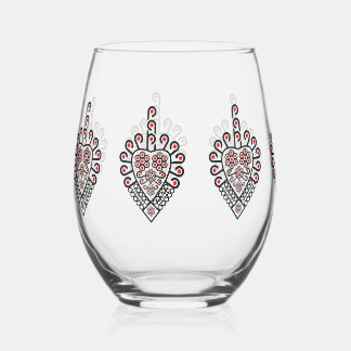 Verre À Vin Sans Pied Motif folklorique des hauts plateaux polonais - Pa