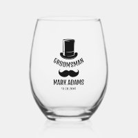 Moustachu chapeau noir Monsieur Témoin de mariage