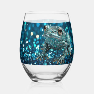 Verre À Vin Sans Pied Mystique de la grenouille de Bleu Dimentée sur le
