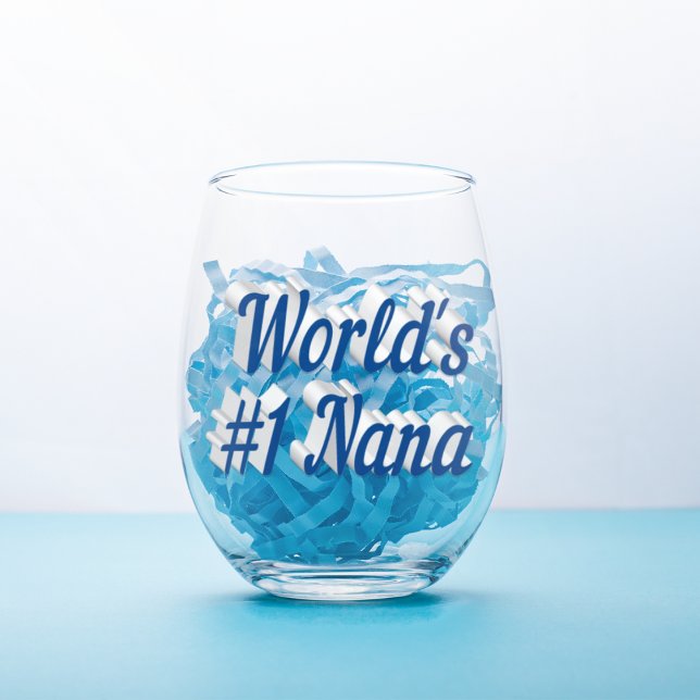 Verre À Vin Sans Pied Nana bleu marine demi texte (Créateur téléchargé)