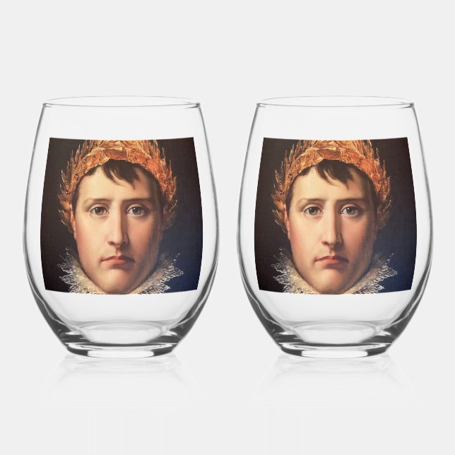 Verre À Vin Sans Pied Napoleon Laurel-Wreath Crowned Hero     (Recto)