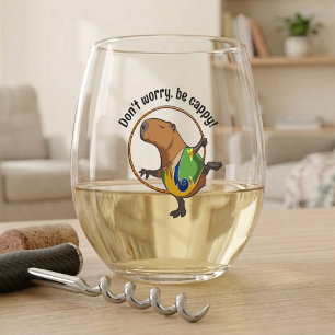 Verre À Vin Sans Pied Ne t'inquiète pas, sois capy' Capybara Gymnaste Ce