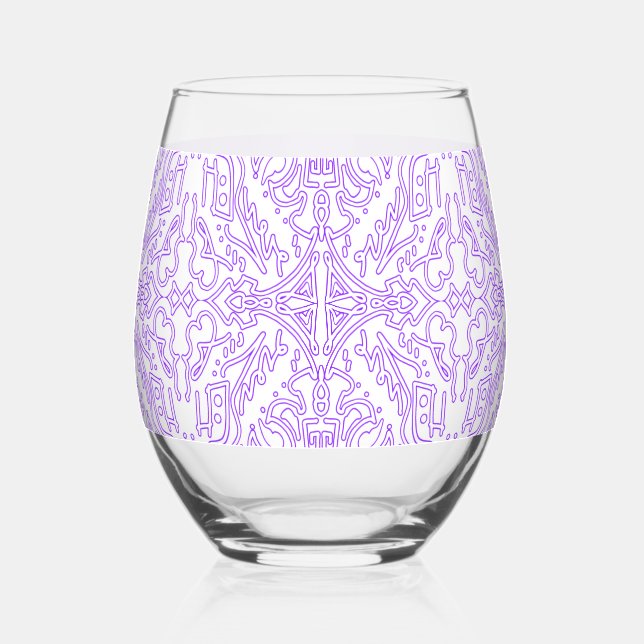 Verre À Vin Sans Pied Nébuleuse Mystique Lilas (Verso)