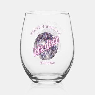 Verre À Vin Sans Pied Neon Glow Disco Dance Anniversaire