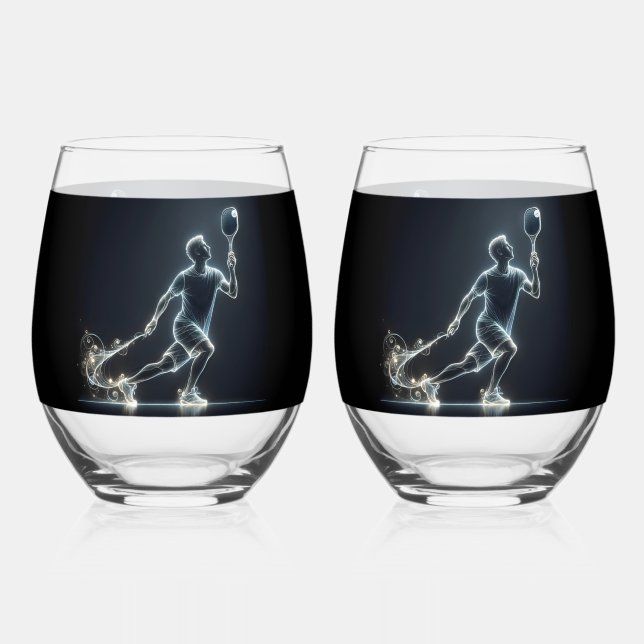 Verre À Vin Sans Pied Neon Pickleball (Recto)