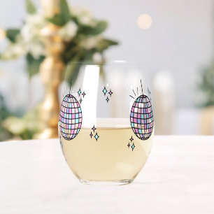 Verre À Vin Sans Pied Neon Super Disco Ball