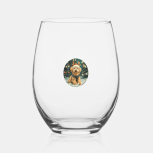 Verre À Vin Sans Pied Noël Cavapoo Reindeer Chien Santa Hat Cute Holi