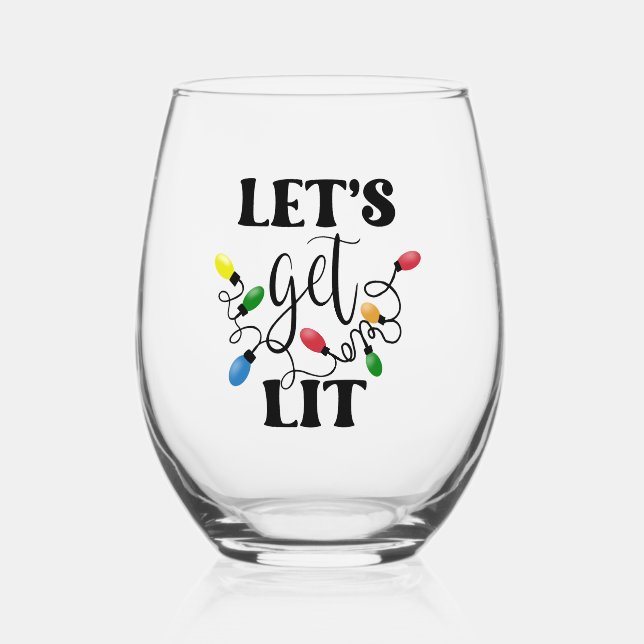 Verre À Vin Sans Pied Noël Let's Get Lit (Recto)